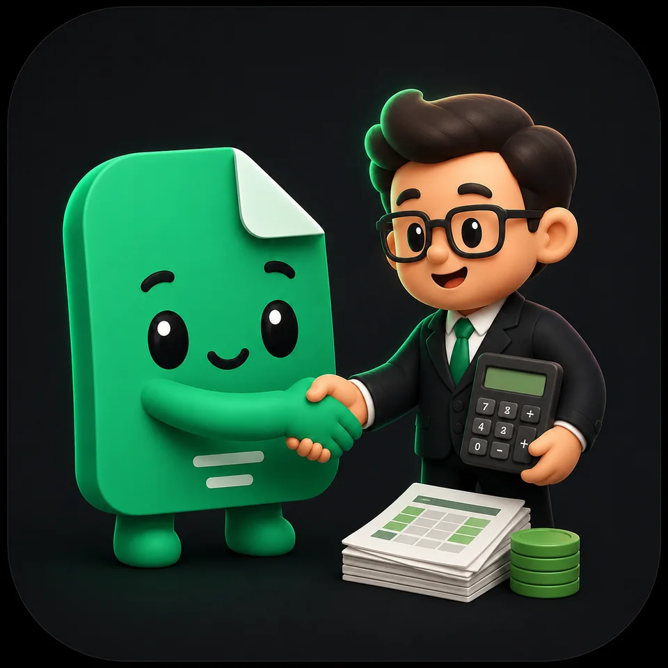 ToolPDFs mascot with an accountant