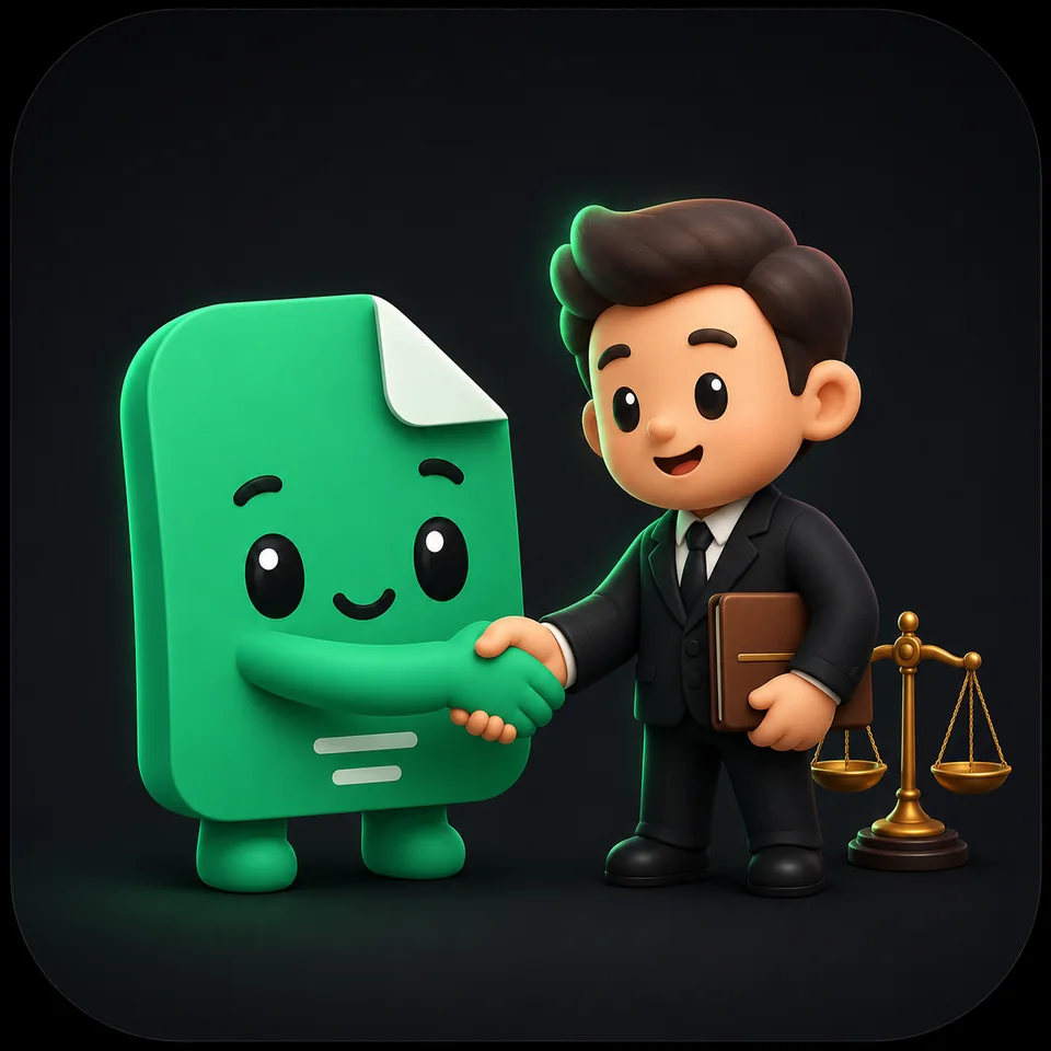 ToolPDFs mascot with a lawyer